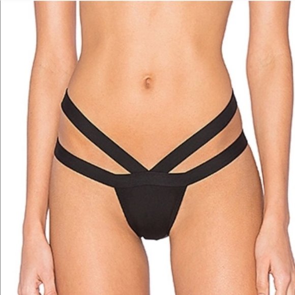 Minimale Animale Other - MINIMALE ANIMALE BLACK RIBBED BIKINI BOTTOMS